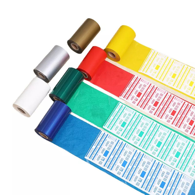 Barway Transferencia térmica cinta de cera azul / verde / rojo / blanco / oro / plata para la impresora de etiquetas de código de barras